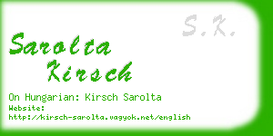 sarolta kirsch business card